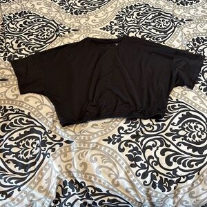 M Tek Gear Black Oversized Workout Crop